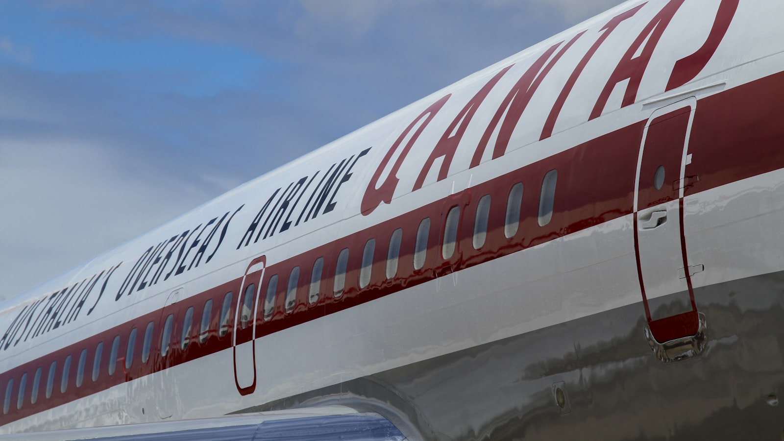 a close up of the tail end of a plane