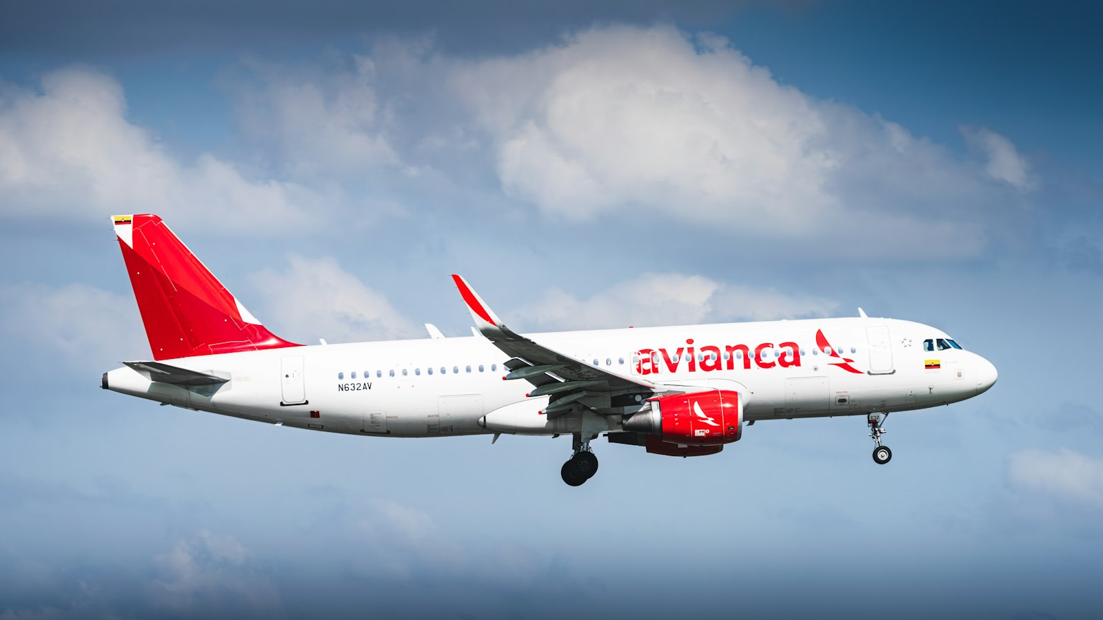 Avianca airplane flying in the sky
